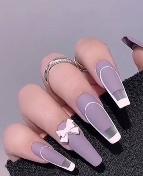 Nails covered with powder